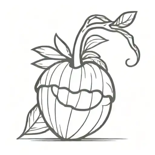 Punk look, black and white acorn, minimalist design, fine line, alternative, grunge tattoo design idea