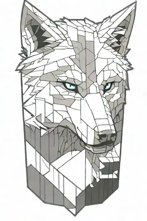minecraft wolf tattoo design idea