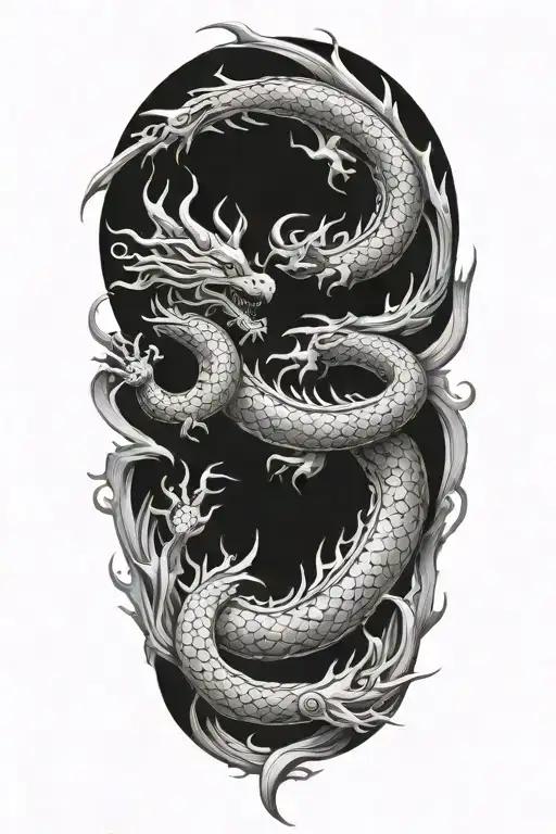 dragon, aum, music, novelist, buddhist tattoo design idea
