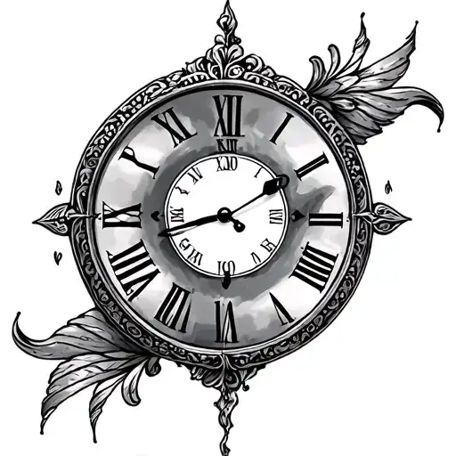 birth clock son born with date and time tattoo design idea