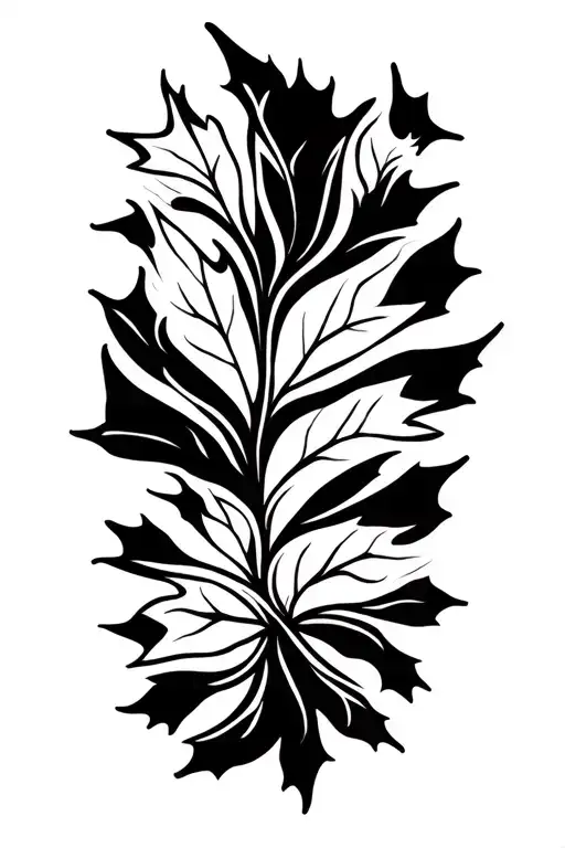 autumn maple leaf tattoo design idea