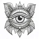 horus eye surrounded tattoo design idea