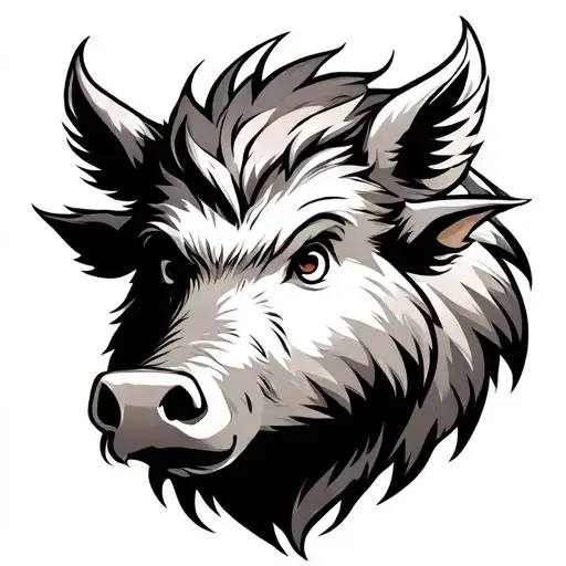 boar head tattoo design idea