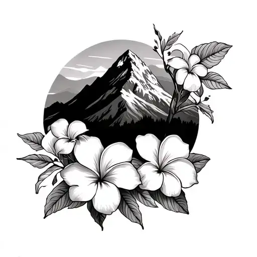 3/4 leg tatto from ankle to above knee. Plumeria flowers to fill in gaps. Grouse mountain Canada BC where I got married  tattoo design idea
