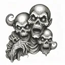seeno evil speak no evil ghost face tattoo design idea