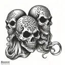 seeno evil speak no evil ghost face tattoo design idea