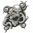 seeno evil speak no evil ghost face tattoo design idea