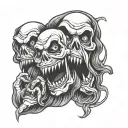 seeno evil speak no evil ghost face tattoo design idea