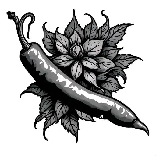 chili and strength tattoo design idea