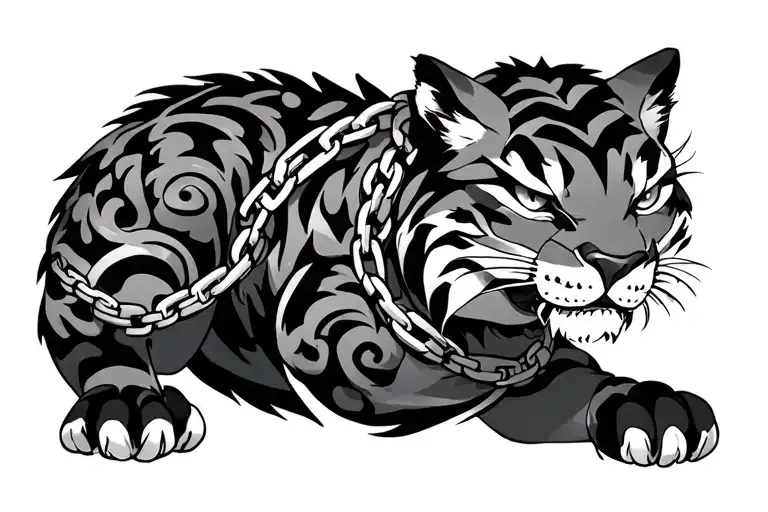 tai lung chained tattoo design idea