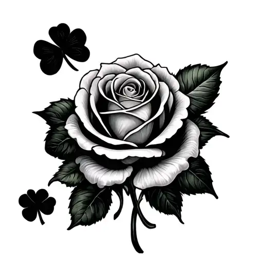 lancashire rose and irish shamrock tattoo design idea