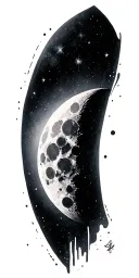 space, the moon, galaxy tattoo design idea