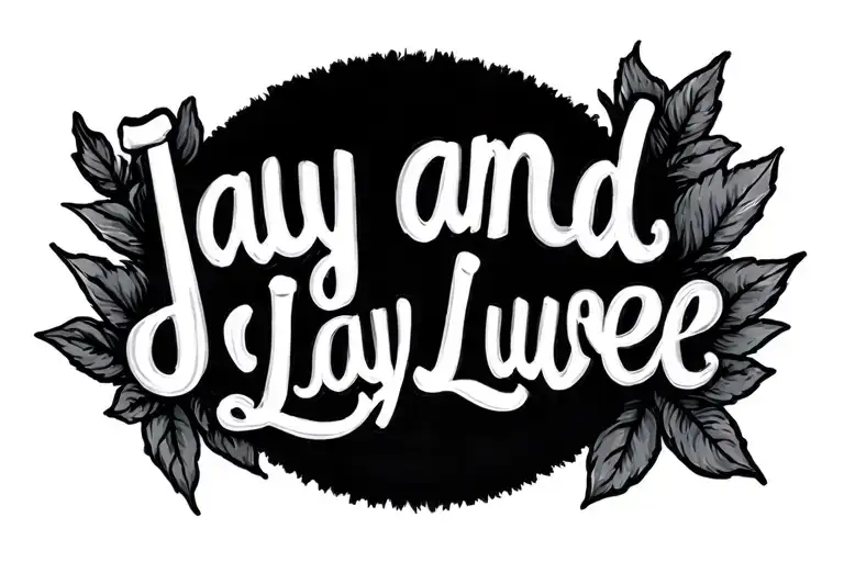 "Jay and Luvee" name tattoo design idea