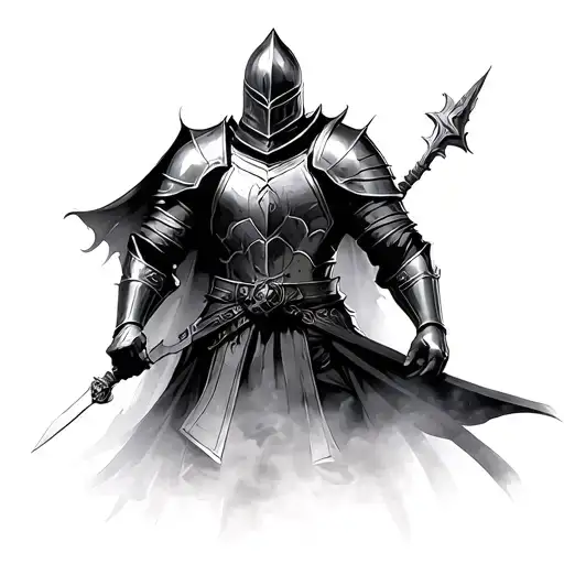 Knight S. Meach against the backdrop of a strong fog tattoo design idea