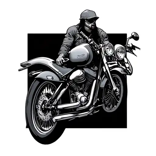 lineman Harley FXR tattoo design idea