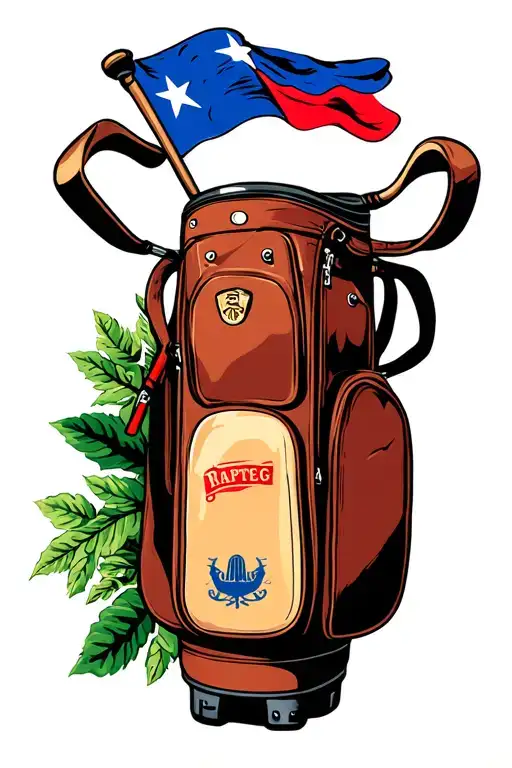 golf bag chilean flag tattoo design idea