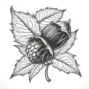 acorn leaf tattoo design idea