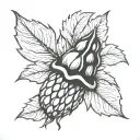 acorn leaf tattoo design idea