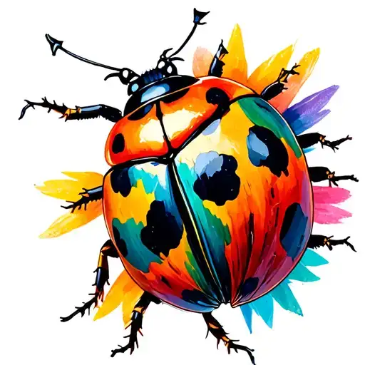 lady bug and broken crayons  tattoo design idea