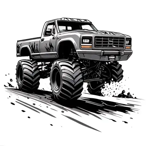 monster jam truck tattoo design idea