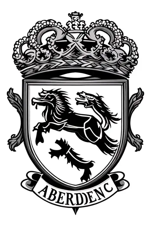 aberdeen fc badge surrounded tattoo design idea