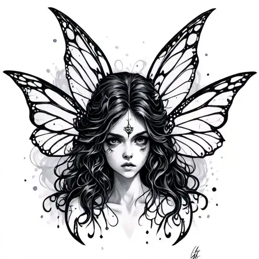 Gothic Fairy tattoo design idea