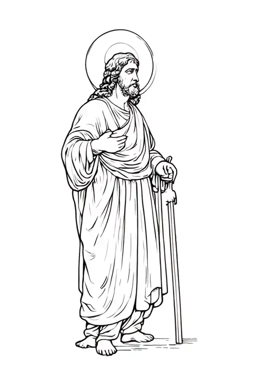 Saint Joseph the worker full body tattoo design idea