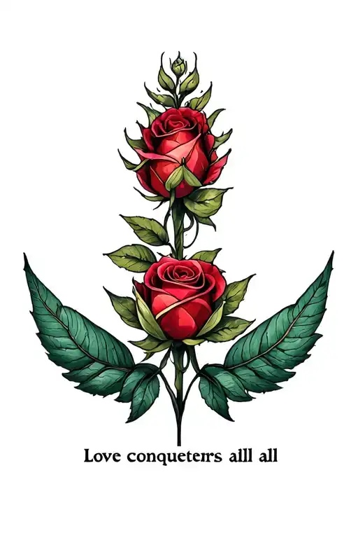 Love conquers all tattoo design idea