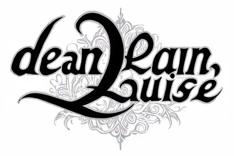 "dean louise" Two Word Ambigram Generator tattoo design idea