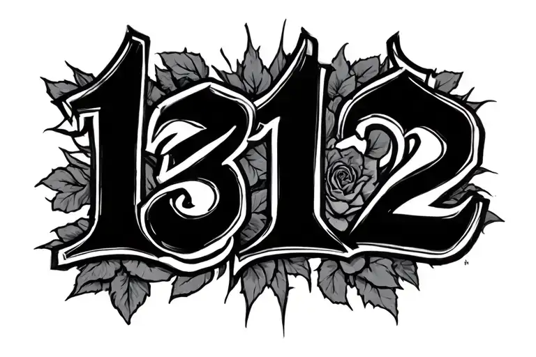 1312 written tattoo design idea