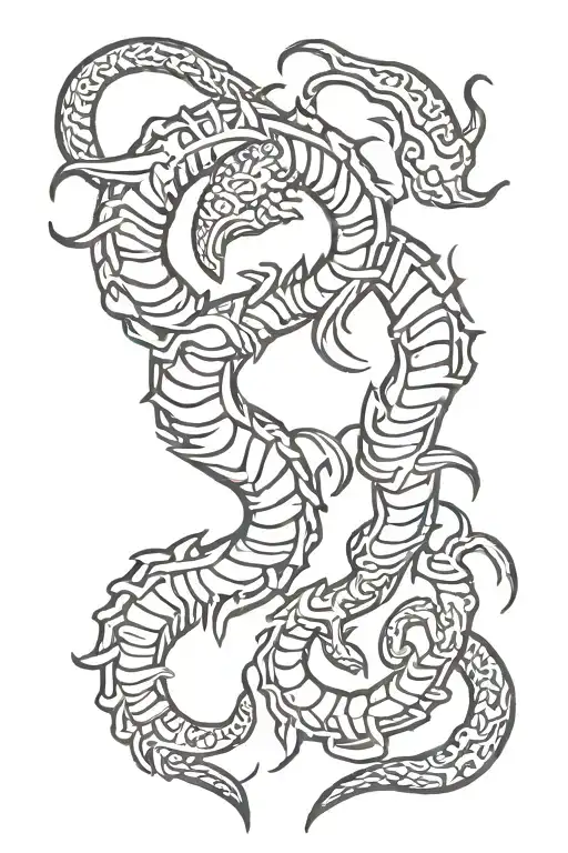scorpio and aquarius zodiac sign tattoo design idea