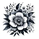 watercolour floral design to cover up a scar tattoo design idea