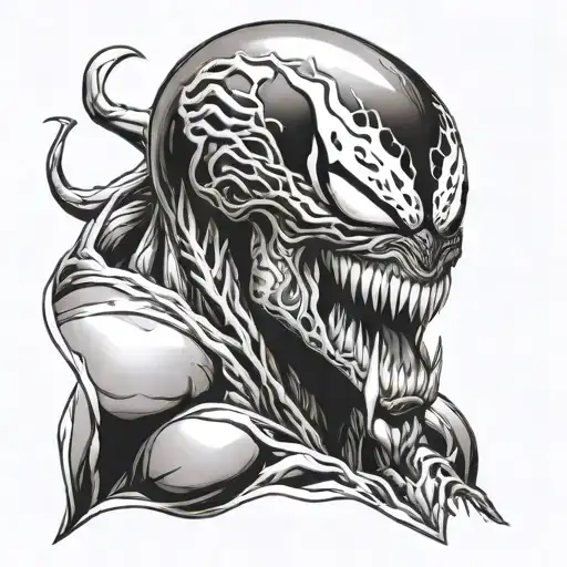 eddie brock and venom 2 face morphing tattoo design idea
