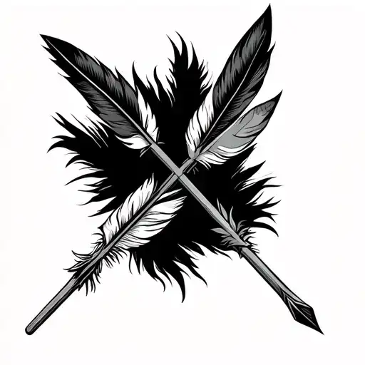 3 arrows with feathers tattoo design idea