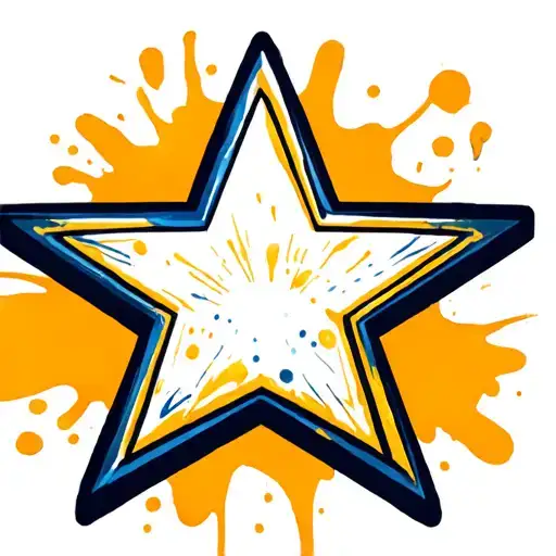 Star splatter painted tattoo design idea