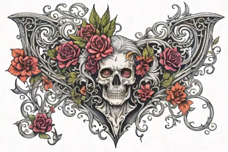 Collarbone goth emo tattoo design idea