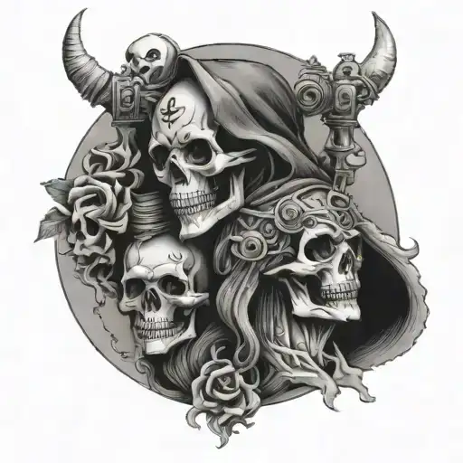 even if death separates us, we will see each other sooner or later in hell tattoo design idea