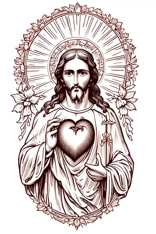 Sacred Heart of Jesus tattoo design idea