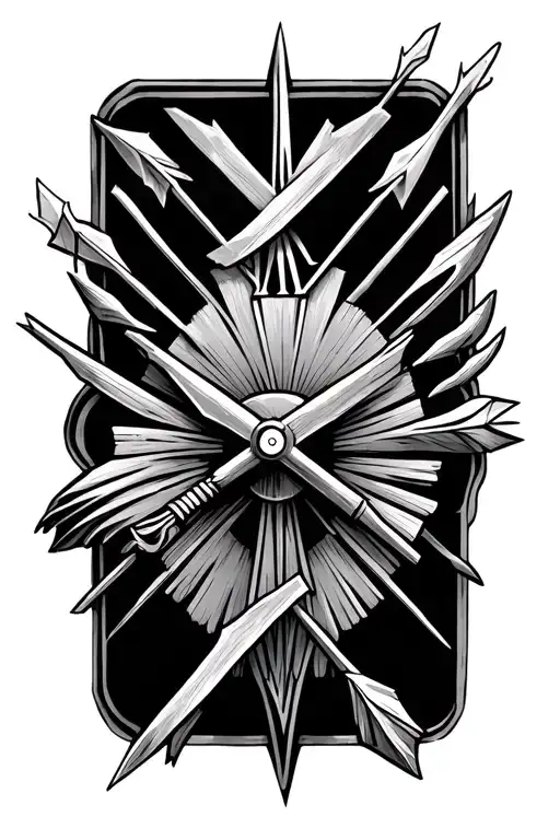 Roman numerals and arrows pointing tattoo design idea