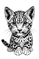 Snow leopard kitten tattoo design idea