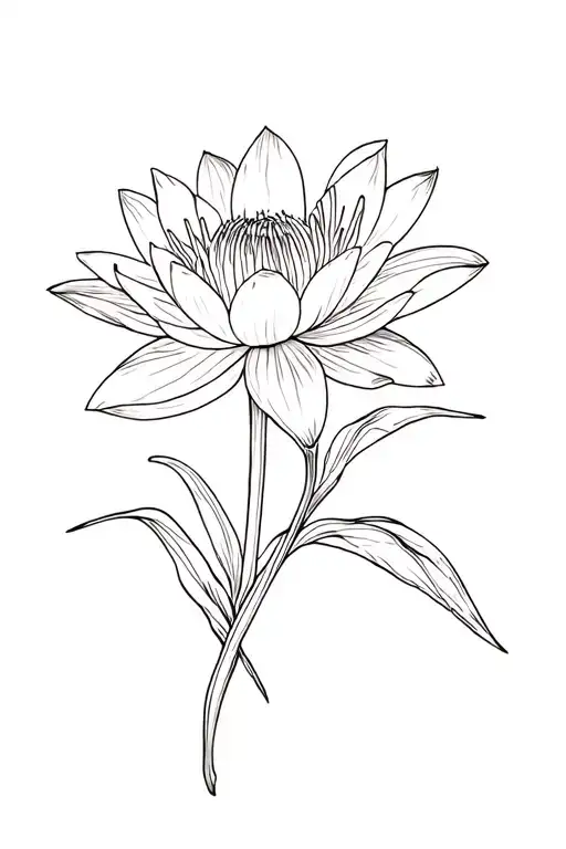 Water Lily And Daffodil tattoo design idea