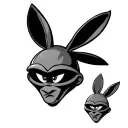 Create an image that has 3 Marvin the Martian faces from looneytunes in the looney tunes cartoon style stacked on top of tattoo design idea
