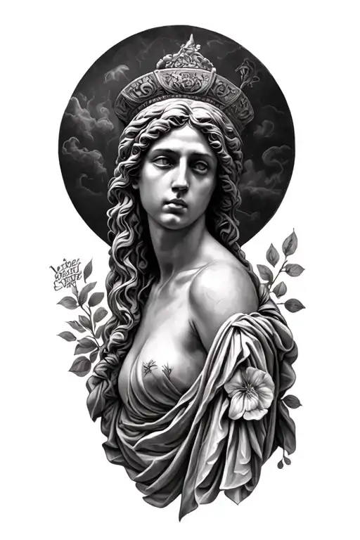stoic virtue temperance tattoo design idea