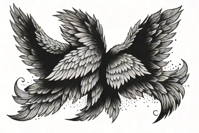 for male collarbone wings flying tattoo design idea