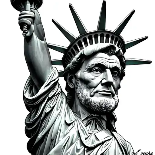 Ronald Reagan Statue of Liberty Abraham Lincoln? Robert E Lee Teddy Roosevelt American flag filler We the people f tattoo design idea