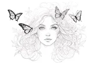 empath tatoo with butterflies surrounding tattoo design idea