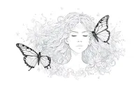 empath tatoo with butterflies surrounding tattoo design idea