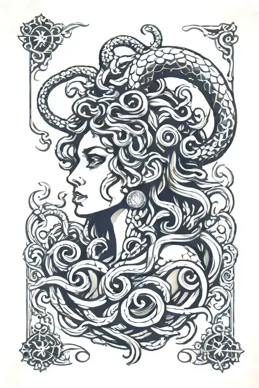 Medusa head tattoo design idea
