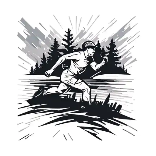 trail runner tattoo design idea