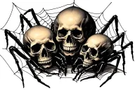 spider web's, spiders, and skulls leaning and forming tattoo design idea